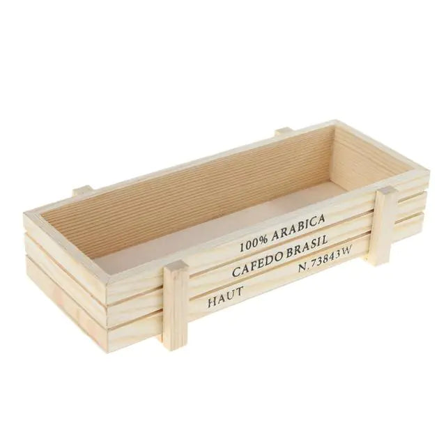 Vintage Wooden Succulent Planter Box (Rectangular)
