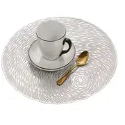 6pcs Metallic Round Non-Slip Placemats for Dining