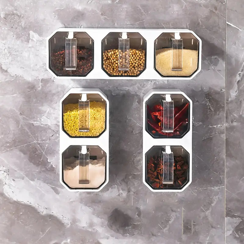 Punch-Free Wall-Mounted Seasoning Jar for Kitchen
