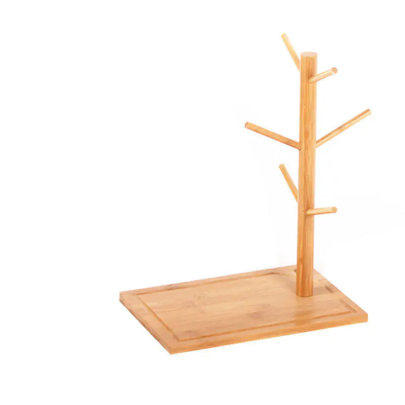 Bamboo Wood Cup and Wine Glass Holder Storage Rack