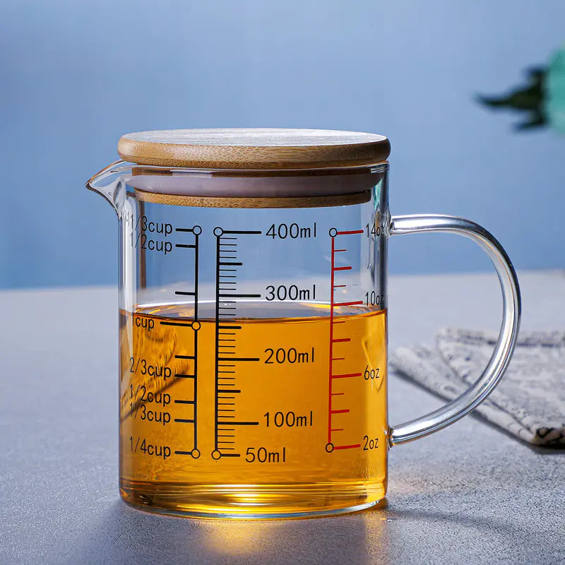 Wholesale Glass Measuring Cup with Lid and Handle