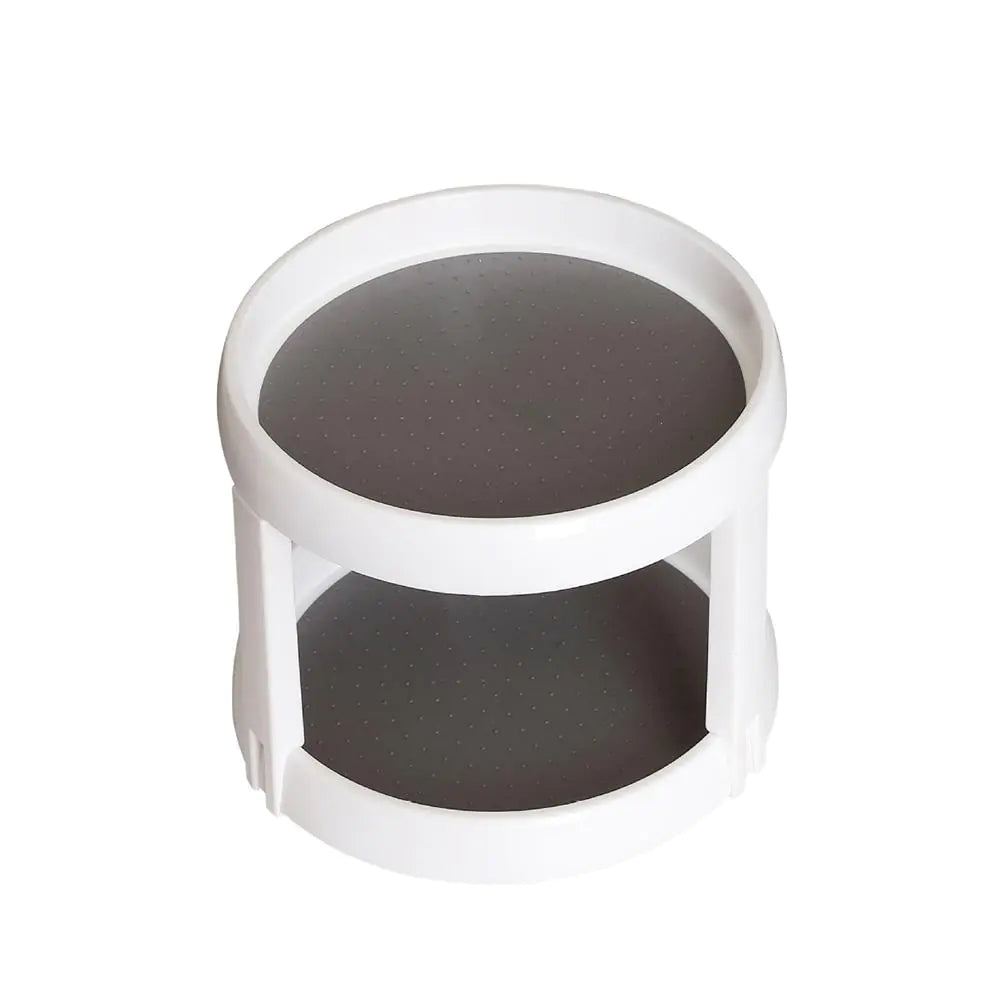 Twin Turntable Desktop Organizer with Rotating Layers