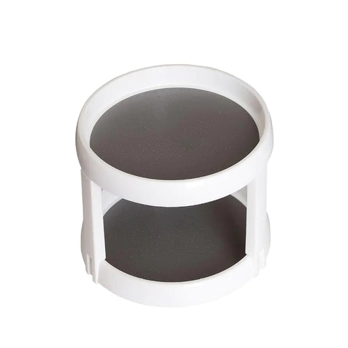 Twin Turntable Desktop Organizer with Rotating Layers