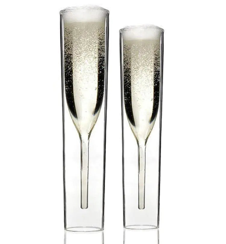 Double-Walled Glass Champagne Cups