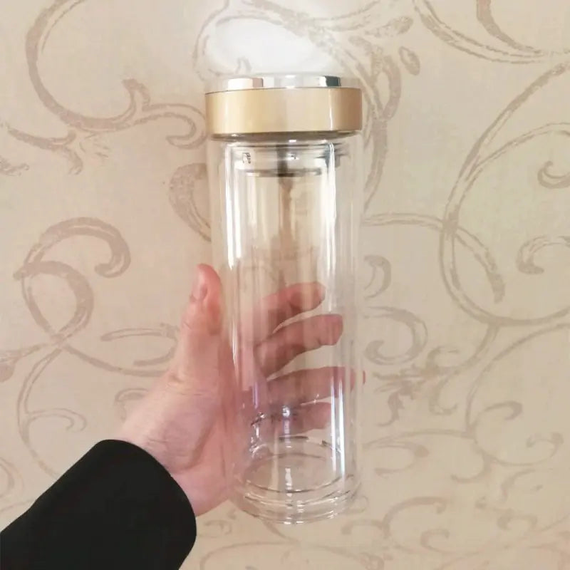 500ml Double-Walled Thick Glass Tea Infuser Cup