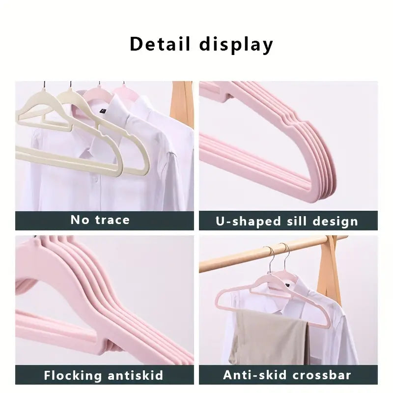 Space-Saving Non-Slip Flocking Hangers for Clothes