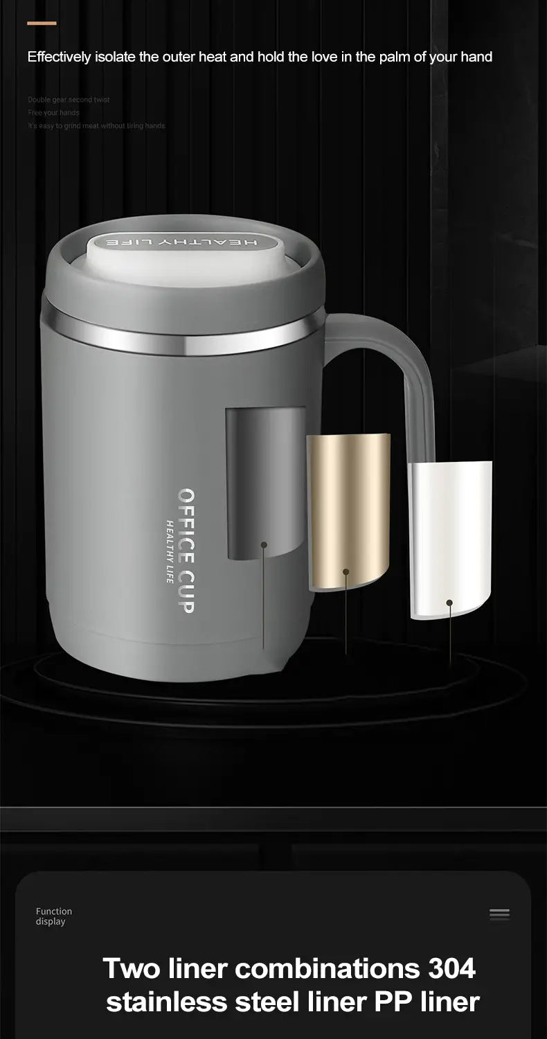 Insulated Coffee Mug with Lid - Portable Practical Gift