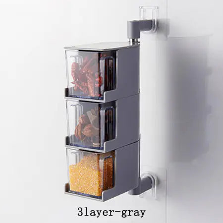 Creative Multifunctional Kitchen Spice Organizer Wall-Mounted