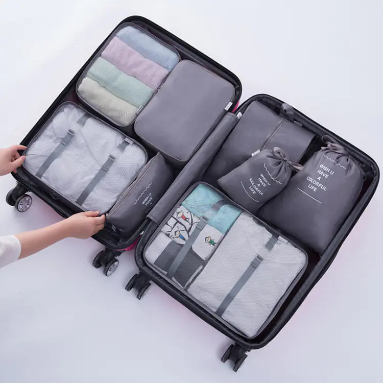 8-Piece Travel Organizer Set with Luggage Bags