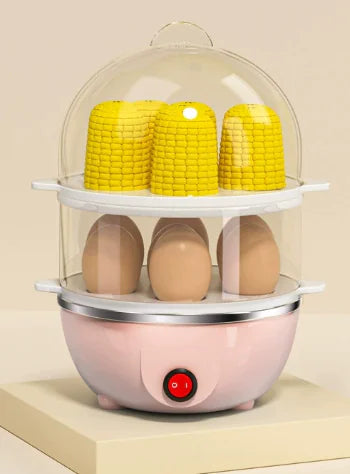 Double Layer Egg Cooker and Steamer for Breakfast