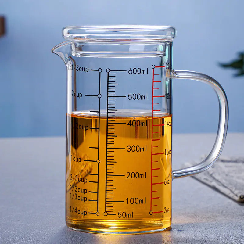 Wholesale Glass Measuring Cup with Lid and Handle