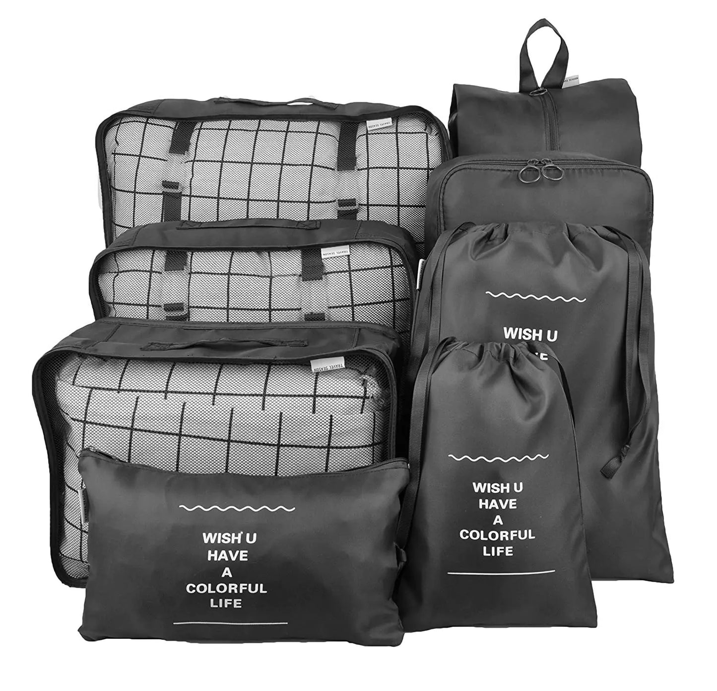 8-Piece Travel Organizer Set with Luggage Bags