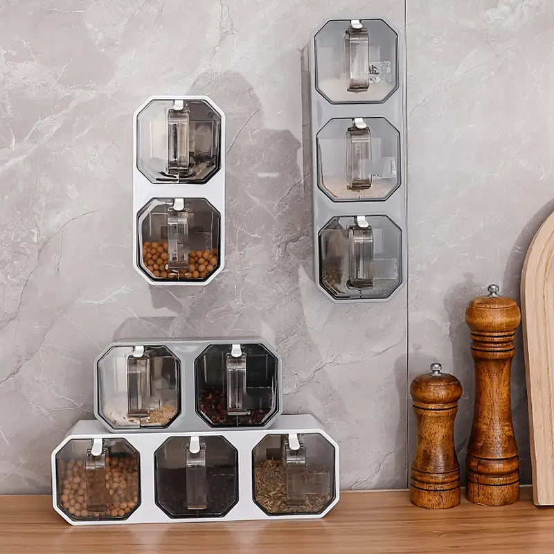 Punch-Free Wall-Mounted Seasoning Jar for Kitchen
