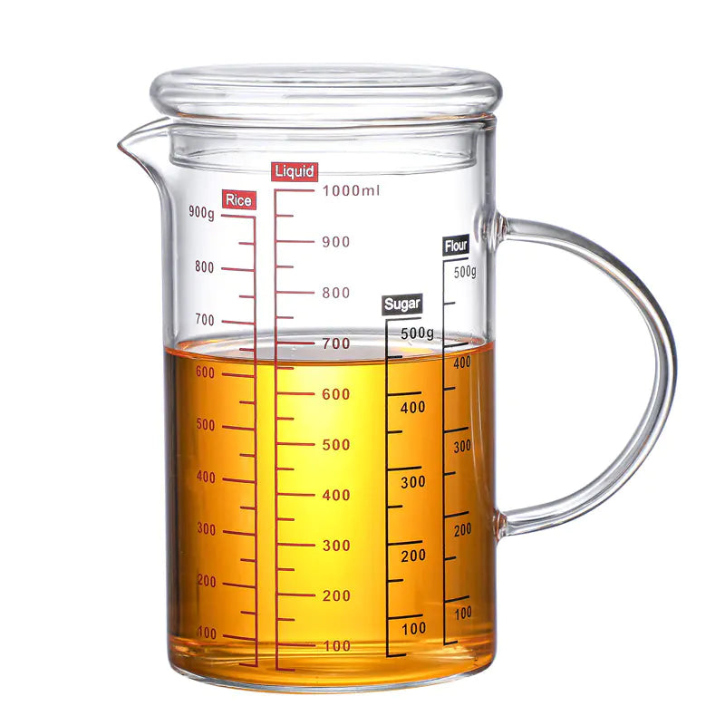 Wholesale Glass Measuring Cup with Lid and Handle