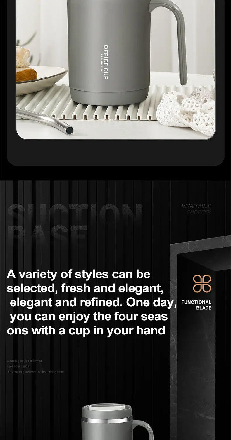 Insulated Coffee Mug with Lid - Portable Practical Gift