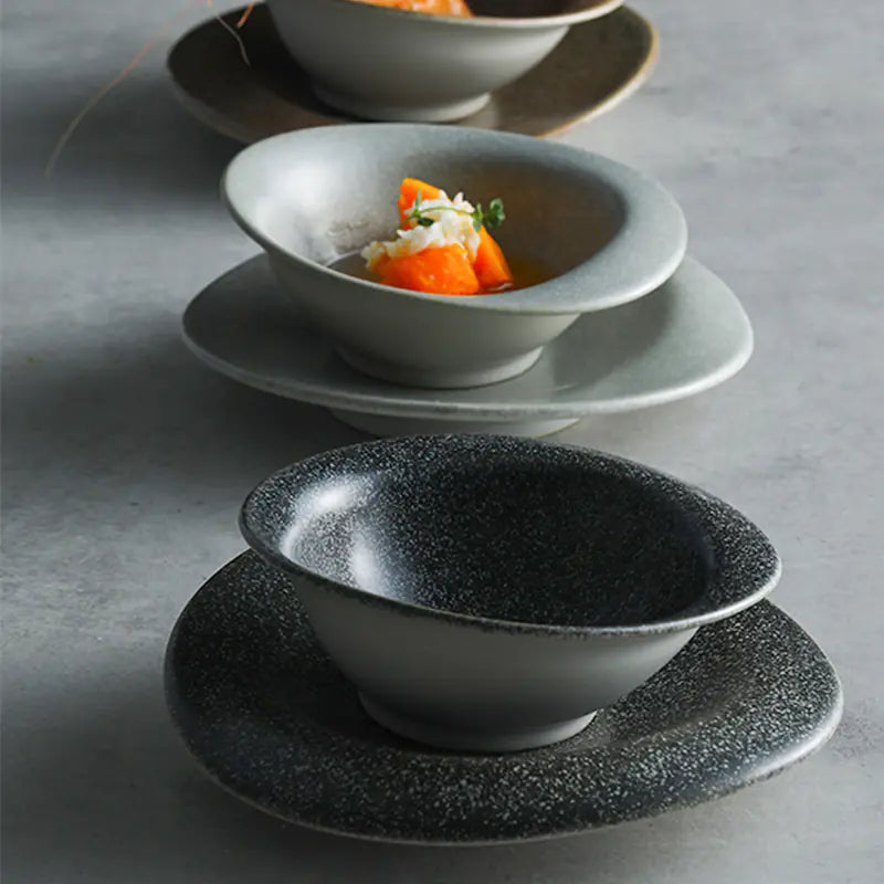 Ceramic Tableware Set for One: Salad Bowl & Cup