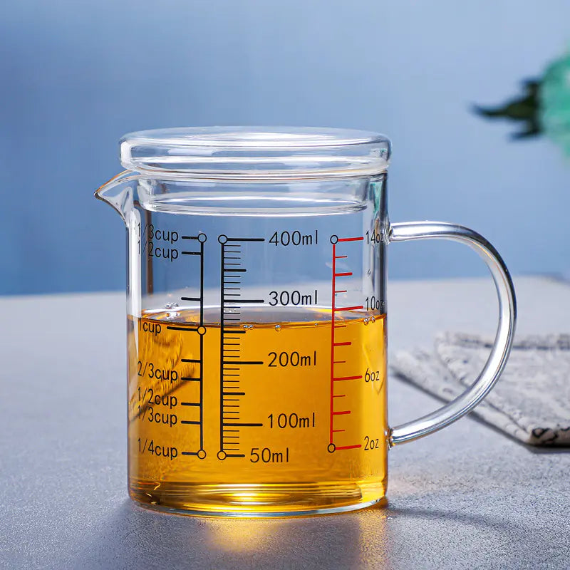 Wholesale Glass Measuring Cup with Lid and Handle
