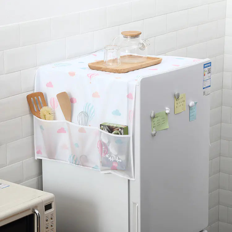 Waterproof PEVA Printed Refrigerator Cover with Pockets