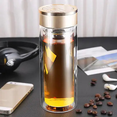 500ml Double-Walled Thick Glass Tea Infuser Cup