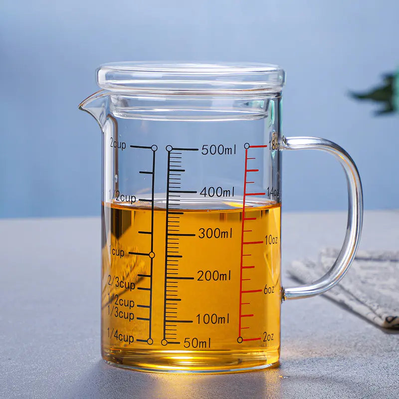 Wholesale Glass Measuring Cup with Lid and Handle