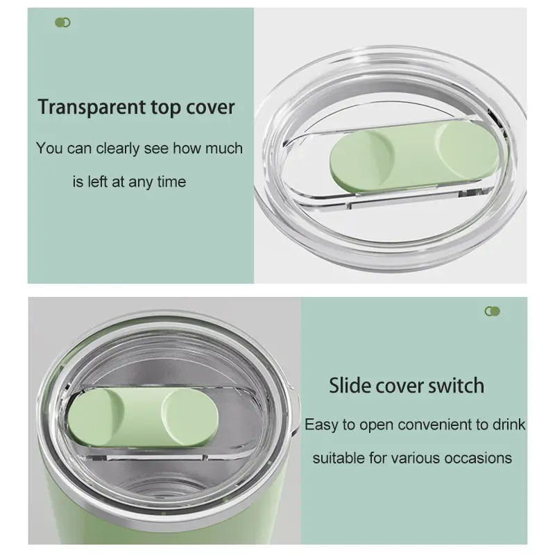 Automatic Stirring Coffee Mug with Lid, Stainless Steel