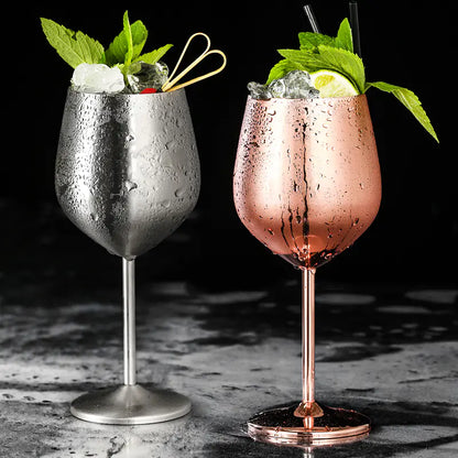 Stainless Steel Wine Glasses for Parties and Cocktails