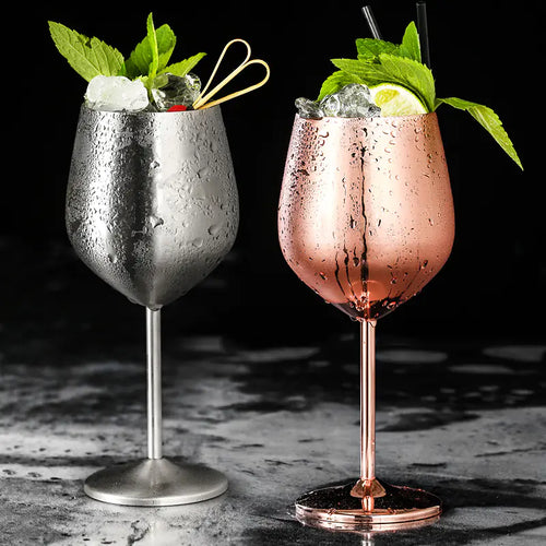 Stainless Steel Wine Glasses for Parties and Cocktails