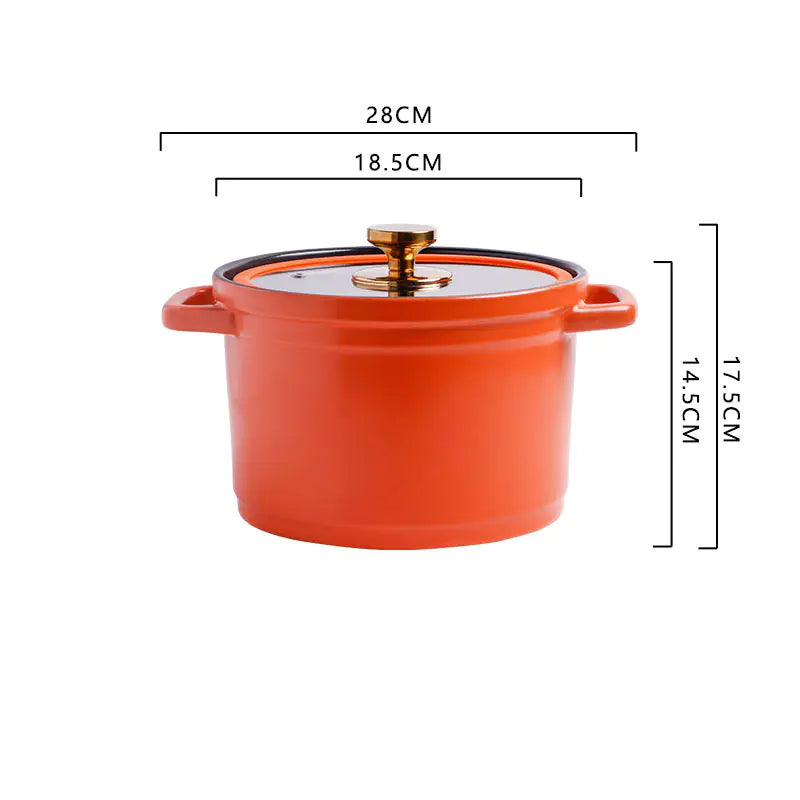 Nordic Ceramic Large Capacity Color Glaze Stock Pot