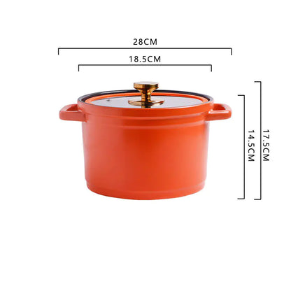 Nordic Ceramic Large Capacity Color Glaze Stock Pot