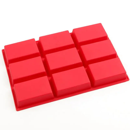9-Cavity Rectangular Silicone Mold for Baking Cakes