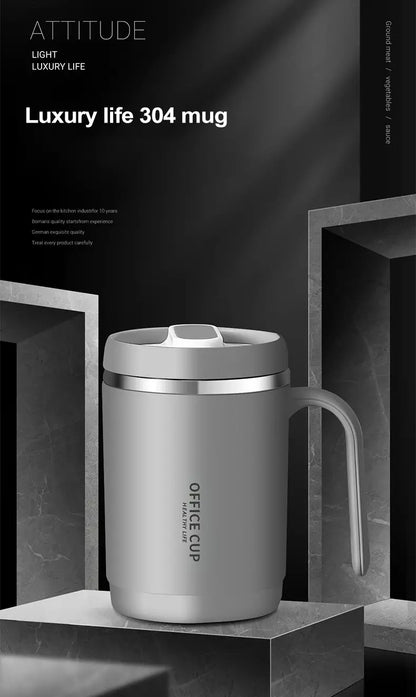 Insulated Coffee Mug with Lid - Portable Practical Gift