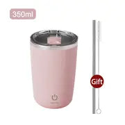 Automatic Stirring Coffee Mug with Lid, Stainless Steel
