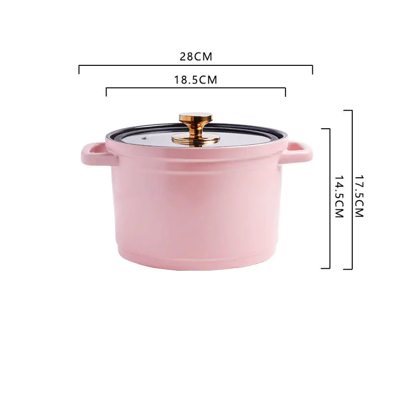 Nordic Ceramic Large Capacity Color Glaze Stock Pot