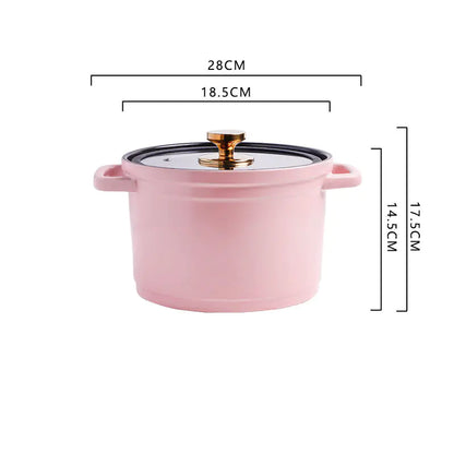 Nordic Ceramic Large Capacity Color Glaze Stock Pot