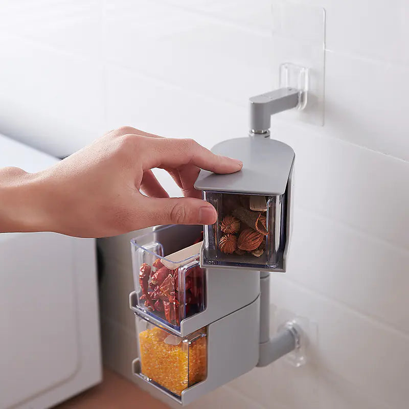 Creative Multifunctional Kitchen Spice Organizer Wall-Mounted