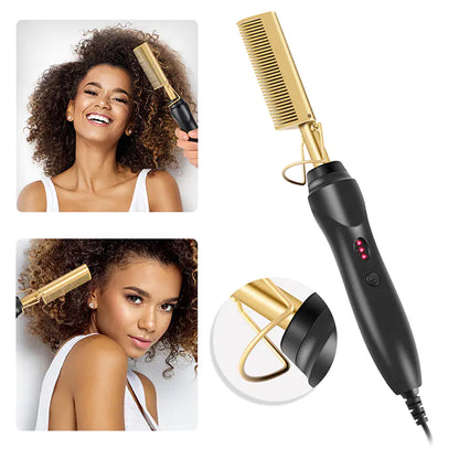 Dual-use Electric Heating Copper Hair Straightener Comb
