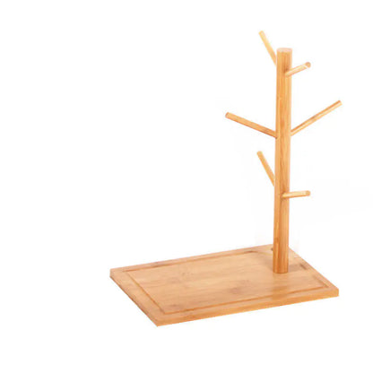 Bamboo Wood Cup and Wine Glass Holder Storage Rack