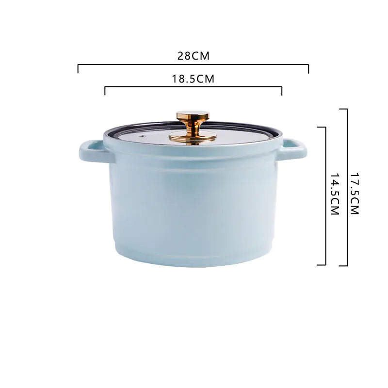 Nordic Ceramic Large Capacity Color Glaze Stock Pot