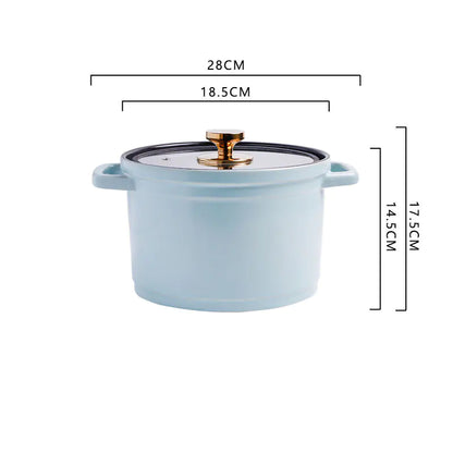 Nordic Ceramic Large Capacity Color Glaze Stock Pot