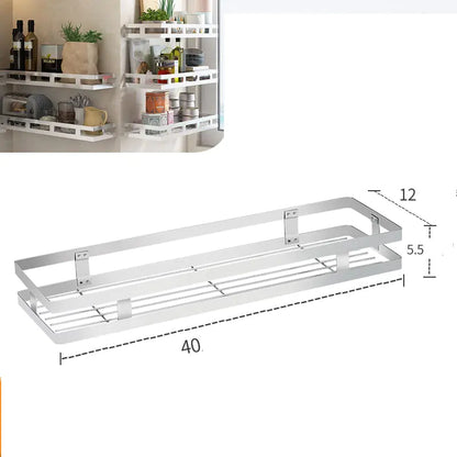 Wall-Mounted Kitchen Spice Rack and Organizer Shelf