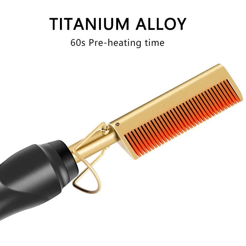 Dual-use Electric Heating Copper Hair Straightener Comb