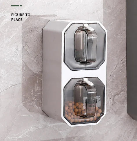 Punch-Free Wall-Mounted Seasoning Jar for Kitchen