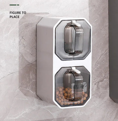 Punch-Free Wall-Mounted Seasoning Jar for Kitchen