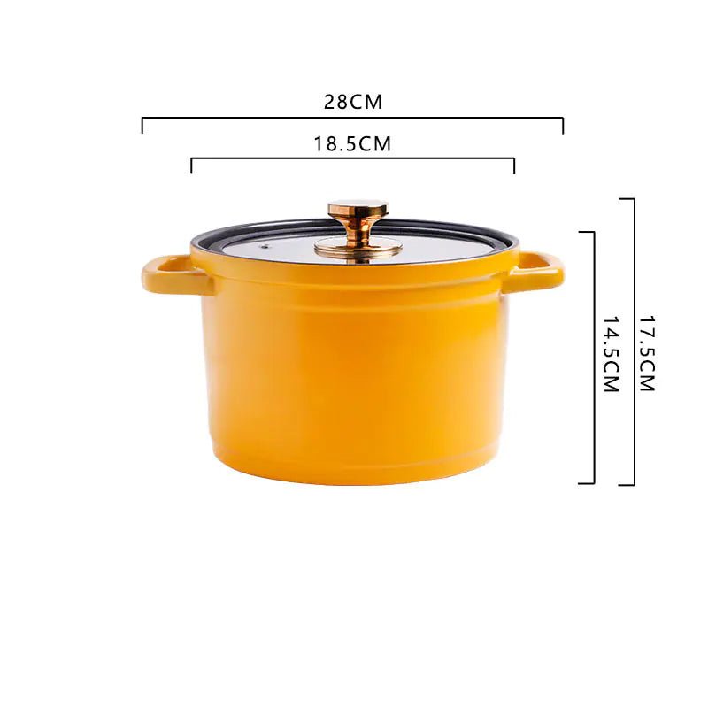 Nordic Ceramic Large Capacity Color Glaze Stock Pot