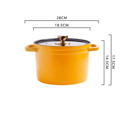 Nordic Ceramic Large Capacity Color Glaze Stock Pot