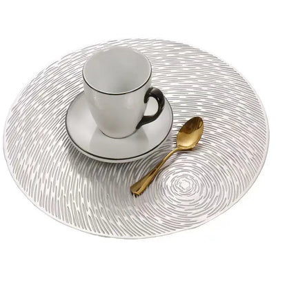 6pcs Metallic Round Non-Slip Placemats for Dining