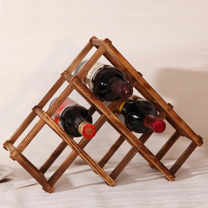 Folding Wine Rack for Bottles and Glasses