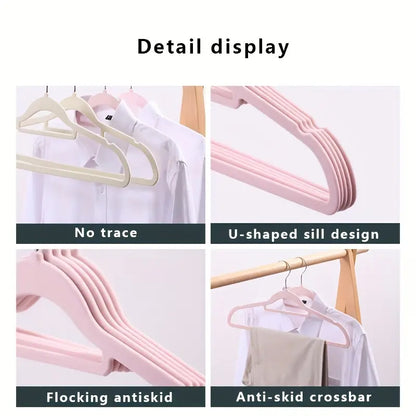 Space-Saving Non-Slip Flocking Hangers for Clothes