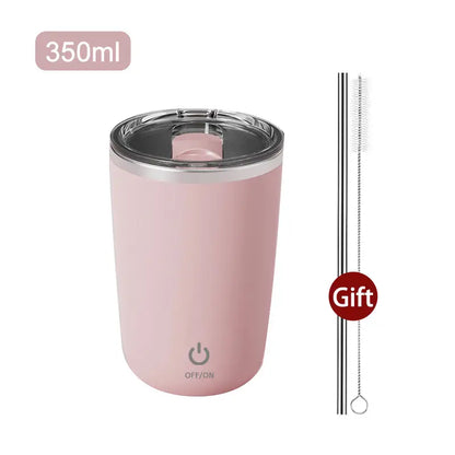 Automatic Stirring Coffee Mug with Lid, Stainless Steel