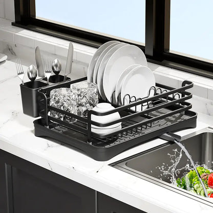 Multi-Functional Kitchen Dish Rack with Drainage System